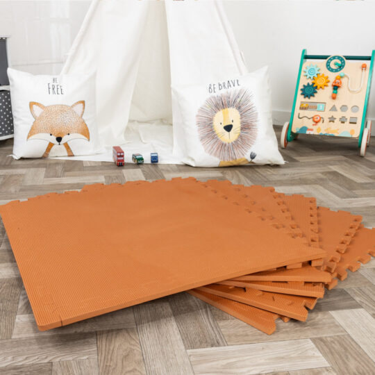 60cm EVA Foam Play Mats (Copper Orange) | Soft Floor KIDS