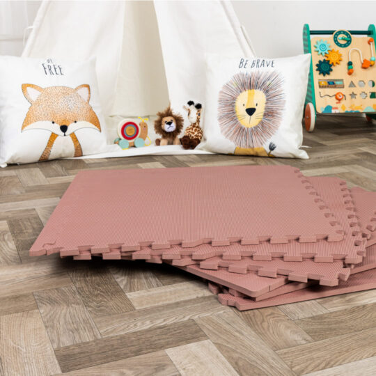 Pack of 6 60cm EVA Foam Play Mats (Dark Rose) | Soft Floor KIDS